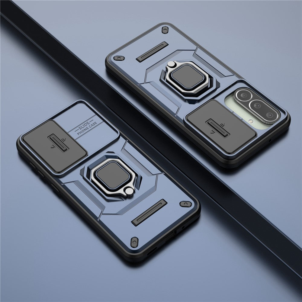 For Samsung Galaxy M56 5G Case PC + TPU Kickstand Phone Protector with Lens Cover