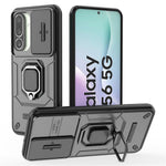 For Samsung Galaxy M56 5G Case PC + TPU Kickstand Phone Protector with Lens Cover