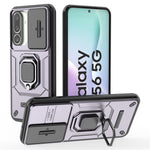 For Samsung Galaxy M56 5G Case PC + TPU Kickstand Phone Protector with Lens Cover