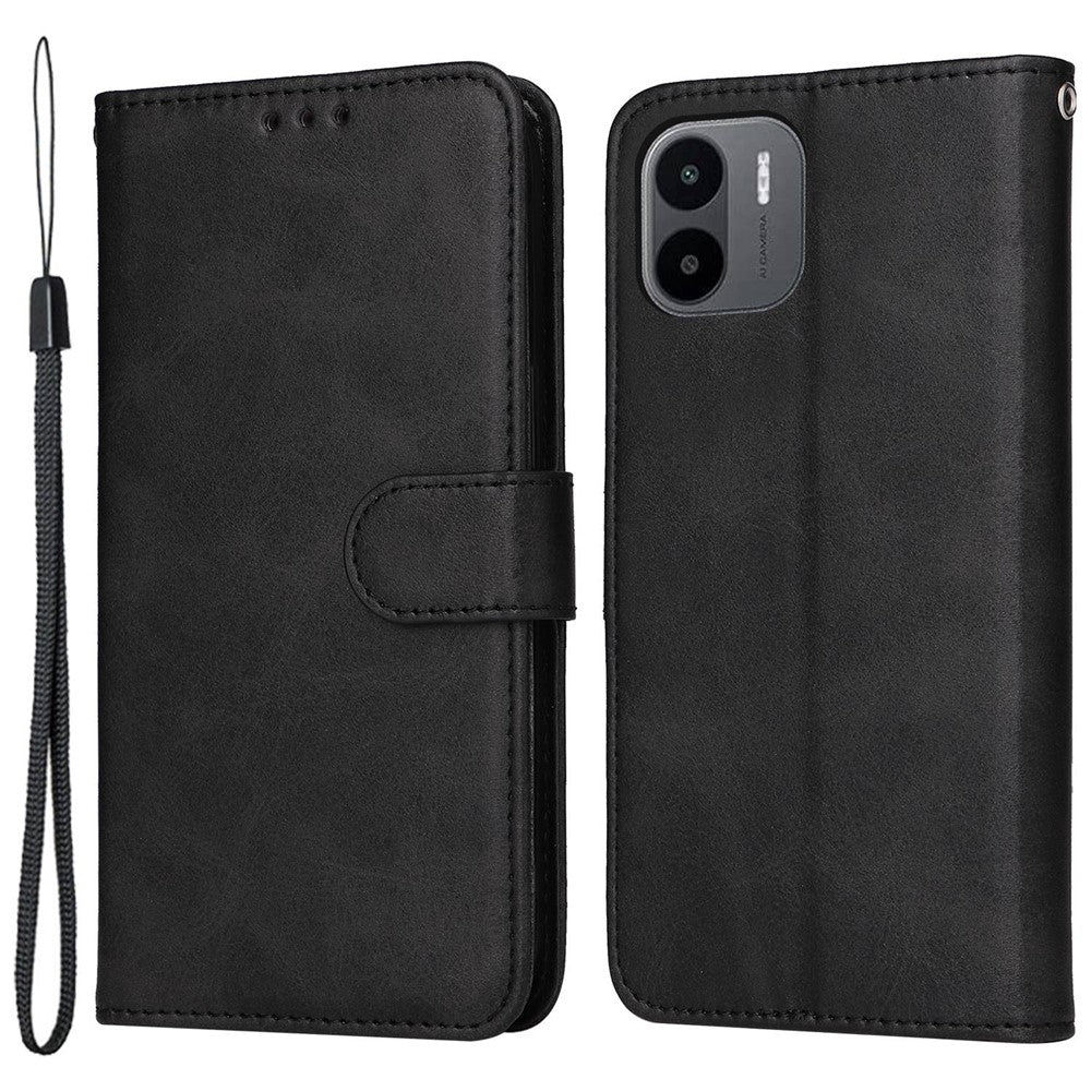 For Xiaomi Redmi A1 4G / A2 4G Calf Texture PU Leather Stand Folio Flip Case Magnetic Clasp Phone Wallet Cover