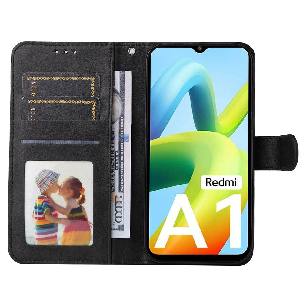 For Xiaomi Redmi A1 4G / A2 4G Calf Texture PU Leather Stand Folio Flip Case Magnetic Clasp Phone Wallet Cover