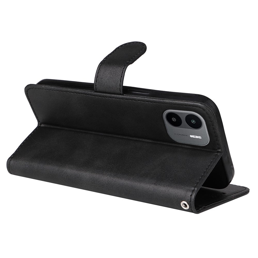 For Xiaomi Redmi A1 4G / A2 4G Calf Texture PU Leather Stand Folio Flip Case Magnetic Clasp Phone Wallet Cover