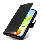 For Xiaomi Redmi A1 4G / A2 4G Calf Texture PU Leather Stand Folio Flip Case Magnetic Clasp Phone Wallet Cover