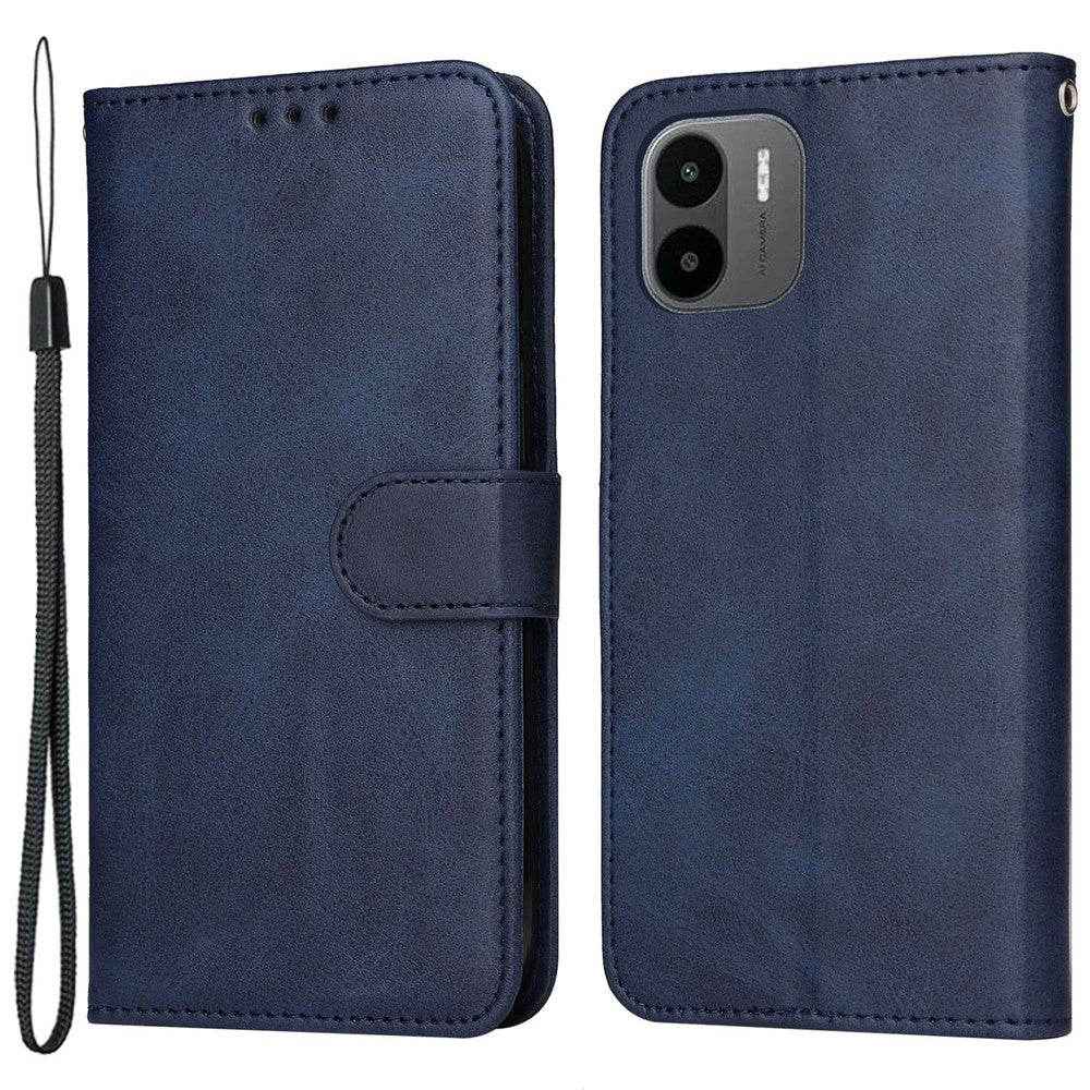 For Xiaomi Redmi A1 4G / A2 4G Calf Texture PU Leather Stand Folio Flip Case Magnetic Clasp Phone Wallet Cover