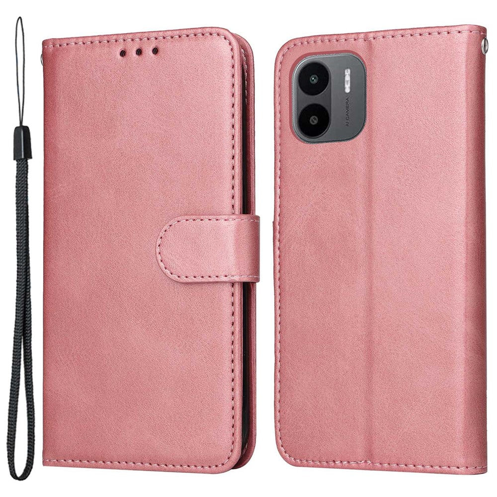 For Xiaomi Redmi A1 4G / A2 4G Calf Texture PU Leather Stand Folio Flip Case Magnetic Clasp Phone Wallet Cover