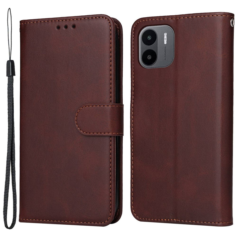 For Xiaomi Redmi A1 4G / A2 4G Calf Texture PU Leather Stand Folio Flip Case Magnetic Clasp Phone Wallet Cover