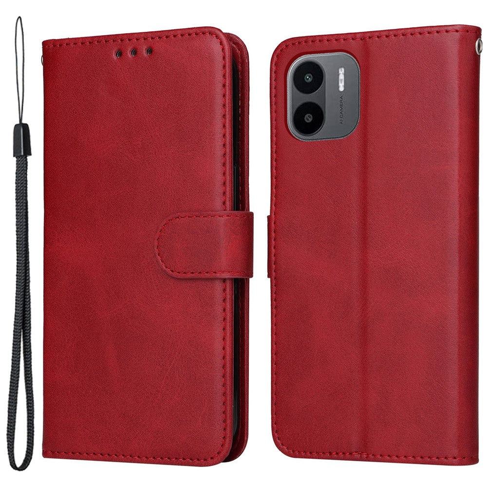 For Xiaomi Redmi A1 4G / A2 4G Calf Texture PU Leather Stand Folio Flip Case Magnetic Clasp Phone Wallet Cover