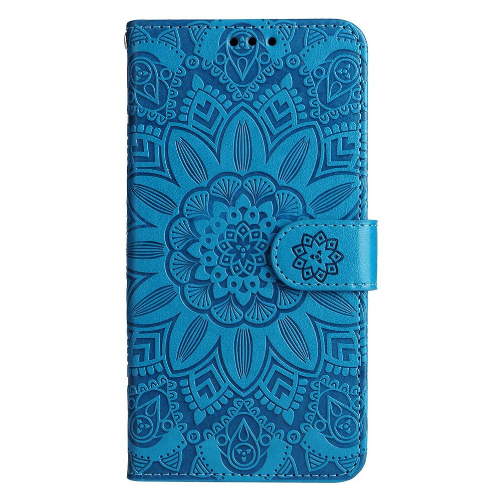 For Xiaomi Redmi A1 4G / A2 4G Sunflower Imprinted PU Leather Wallet Case Foldable Stand Full Body Protection Cover with Hand Strap