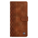For Xiaomi Redmi Note 14 4G (164.84mm) Leather Case Imprinted Checkered Pattern Wallet Stand Flip Phone Cover