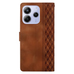 For Xiaomi Redmi Note 14 4G (164.84mm) Leather Case Imprinted Checkered Pattern Wallet Stand Flip Phone Cover
