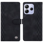 For Xiaomi Redmi Note 14 4G (164.84mm) Leather Case Imprinted Checkered Pattern Wallet Stand Flip Phone Cover