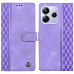 For Xiaomi Redmi Note 14 4G (164.84mm) Leather Case Imprinted Checkered Pattern Wallet Stand Flip Phone Cover