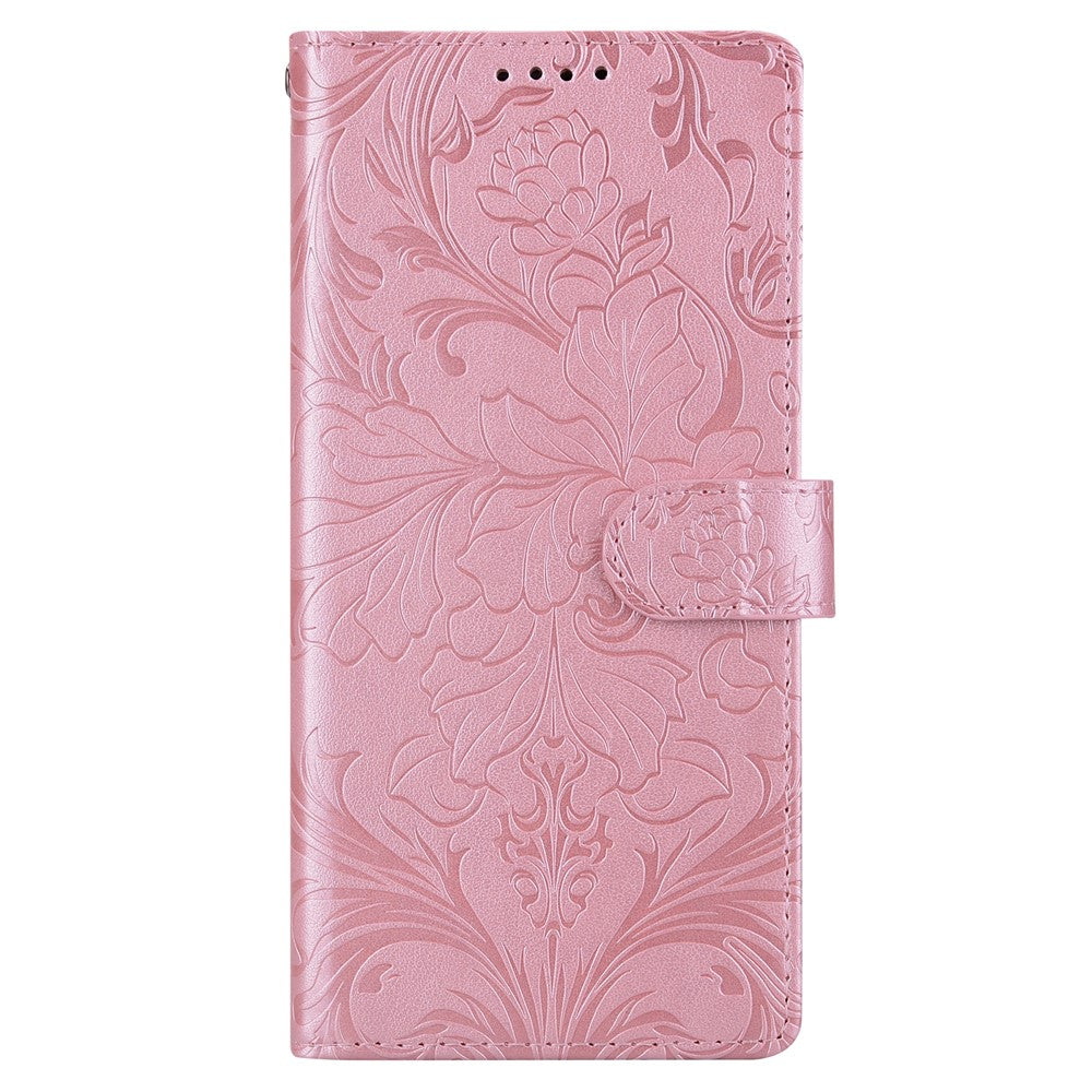 For Xiaomi Redmi Note 14 4G (164.84mm) Leather Case Imprinted Floral Pattern Wallet Stand Flip Phone Cover