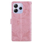 For Xiaomi Redmi Note 14 4G (164.84mm) Leather Case Imprinted Floral Pattern Wallet Stand Flip Phone Cover