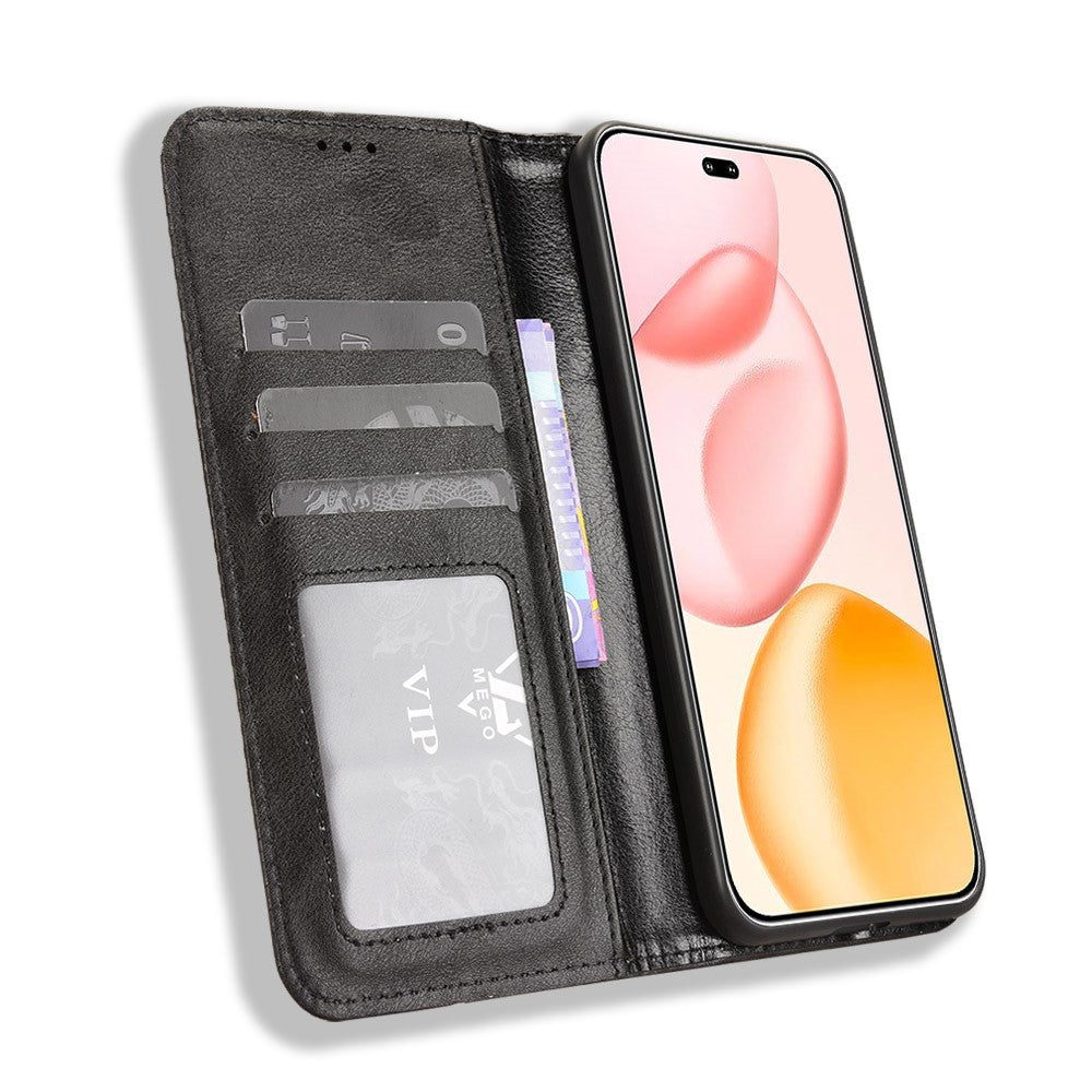 For Honor 400 Pro 5G (Global) Leather Case Wallet Stand Retro Texture Phone Cover