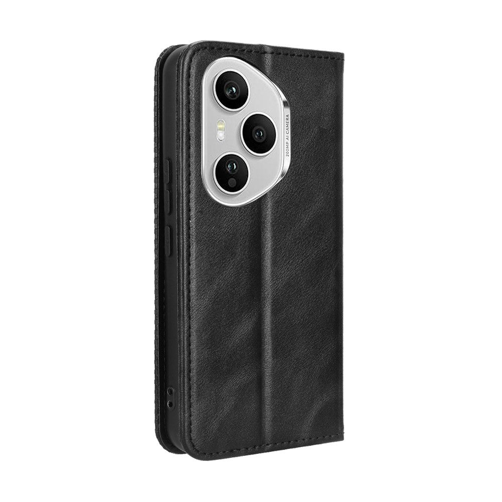 For Honor 400 Pro 5G (Global) Leather Case Wallet Stand Retro Texture Phone Cover