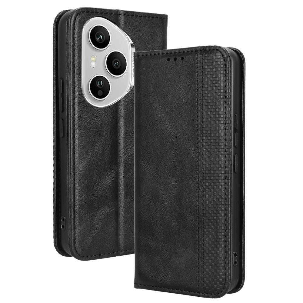For Honor 400 Pro 5G (Global) Leather Case Wallet Stand Retro Texture Phone Cover
