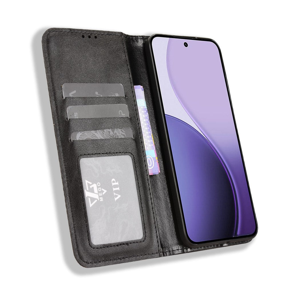 For Oppo Reno14 Pro 5G (Global) Leather Case Wallet Stand Retro Texture Phone Cover