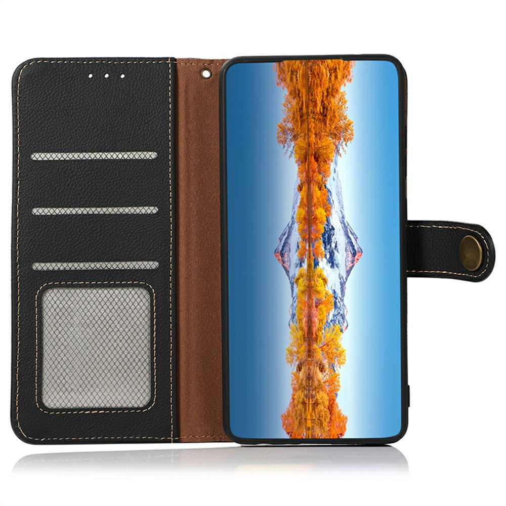 KHAZNEH for Samsung Galaxy A08 5G / A08 4G / A07 5G / A07 4G / A06 5G / A06 4G Case Genuine Cow Leather RFID Blocking Wallet Phone Cover