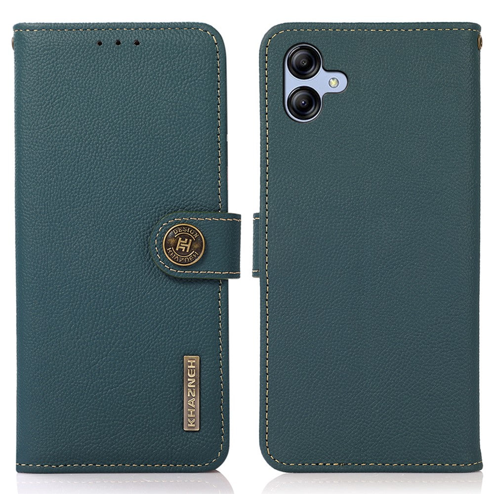 KHAZNEH for Samsung Galaxy A08 5G / A08 4G / A07 5G / A07 4G / A06 5G / A06 4G Case Genuine Cow Leather RFID Blocking Wallet Phone Cover