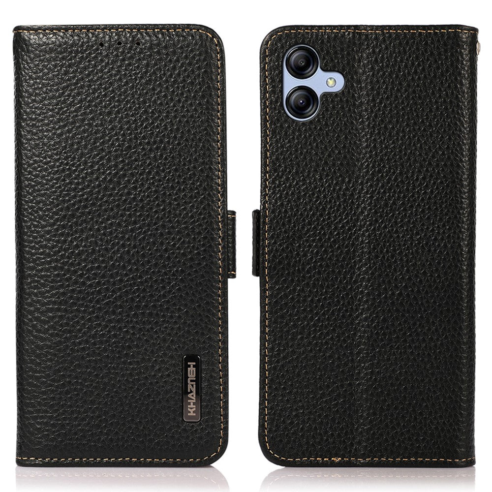 KHAZNEH for Samsung Galaxy A08 5G / A08 4G / A07 5G / A07 4G / A06 5G / A06 4G Phone Case Genuine Cow Leather Cover RFID Blocking