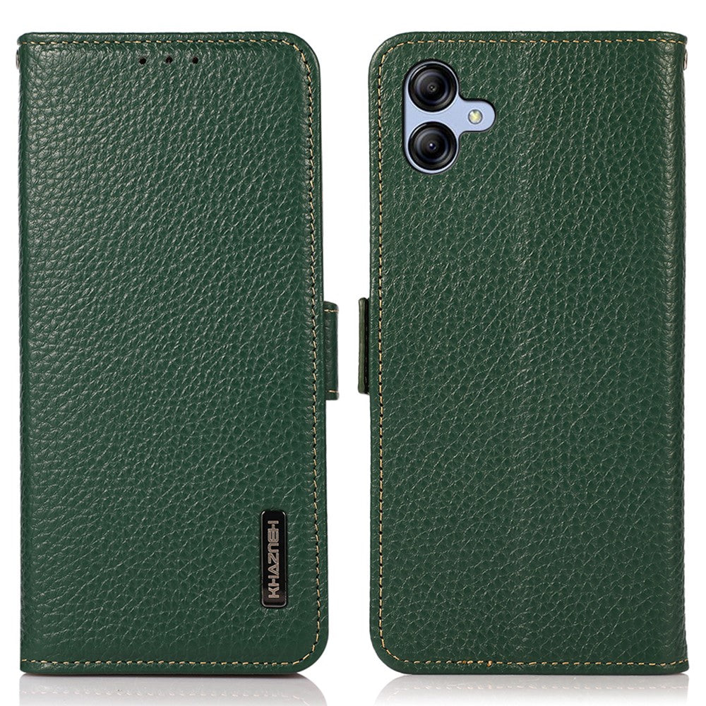 KHAZNEH for Samsung Galaxy A08 5G / A08 4G / A07 5G / A07 4G / A06 5G / A06 4G Phone Case Genuine Cow Leather Cover RFID Blocking