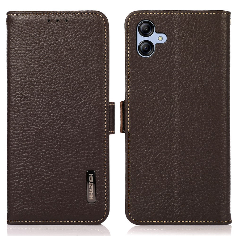 KHAZNEH for Samsung Galaxy A08 5G / A08 4G / A07 5G / A07 4G / A06 5G / A06 4G Phone Case Genuine Cow Leather Cover RFID Blocking