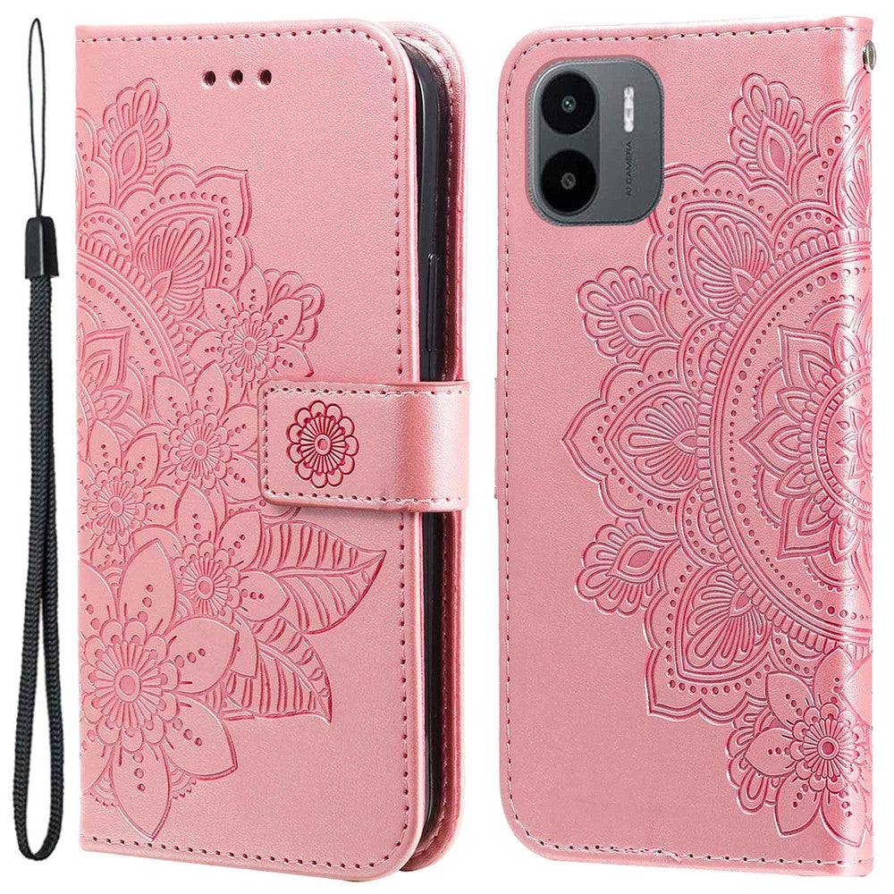 For Xiaomi Redmi A1 4G / A2 4G Case Floral Pattern PU Leather Wallet Stand Phone Cover