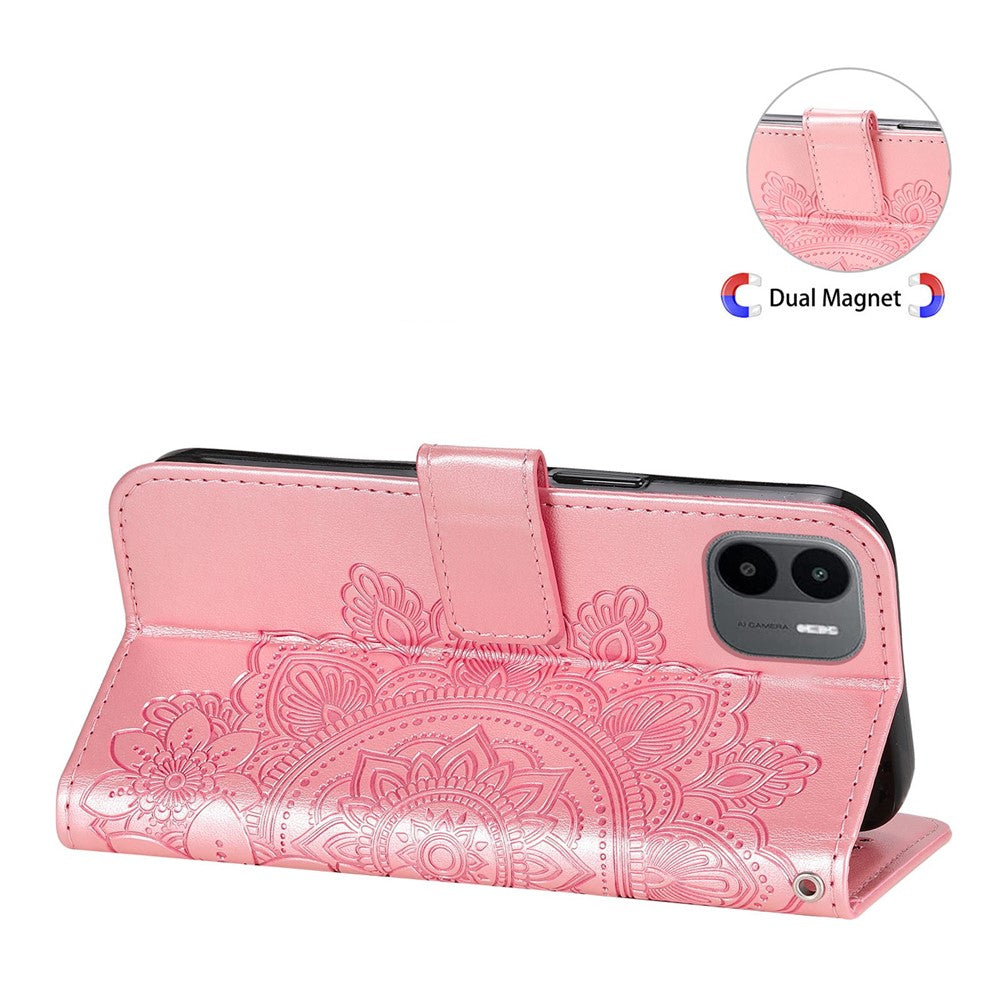 For Xiaomi Redmi A1 4G / A2 4G Case Floral Pattern PU Leather Wallet Stand Phone Cover