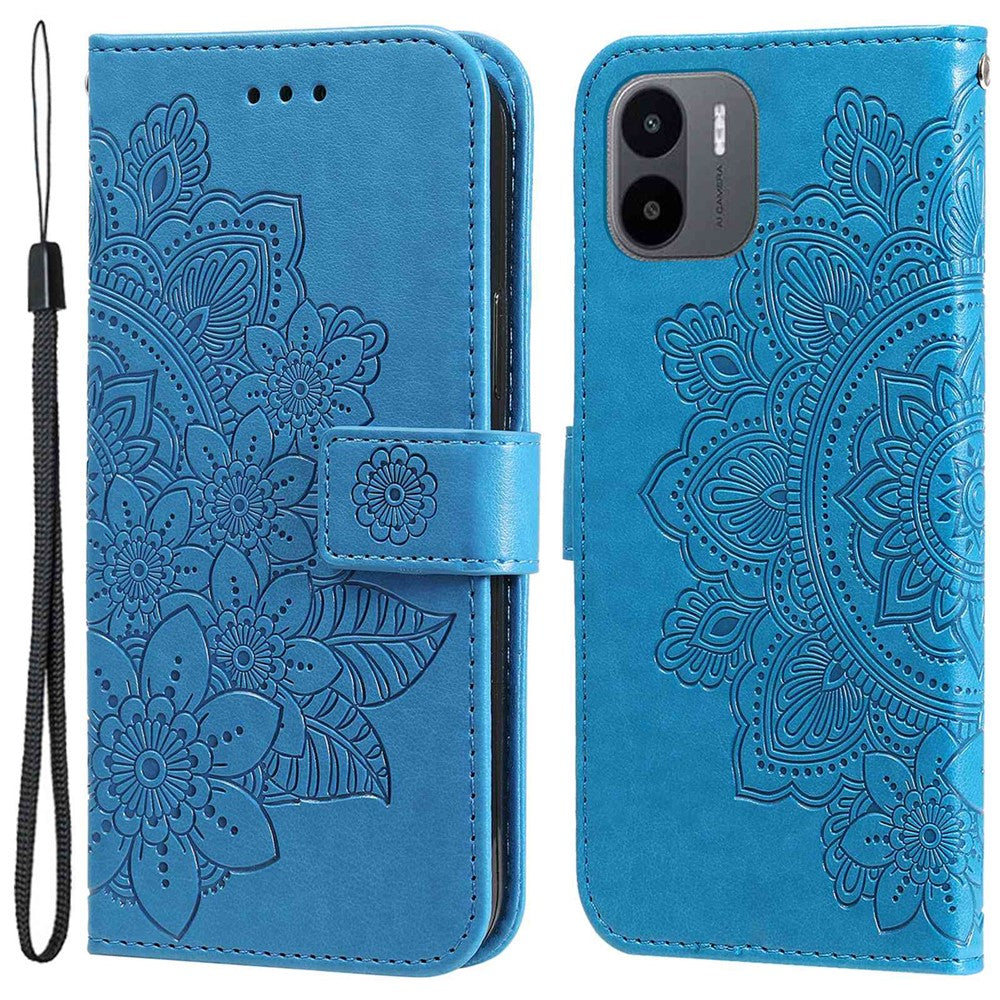 For Xiaomi Redmi A1 4G / A2 4G Case Floral Pattern PU Leather Wallet Stand Phone Cover