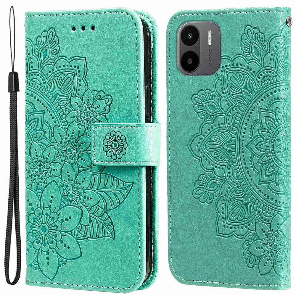 For Xiaomi Redmi A1 4G / A2 4G Case Floral Pattern PU Leather Wallet Stand Phone Cover