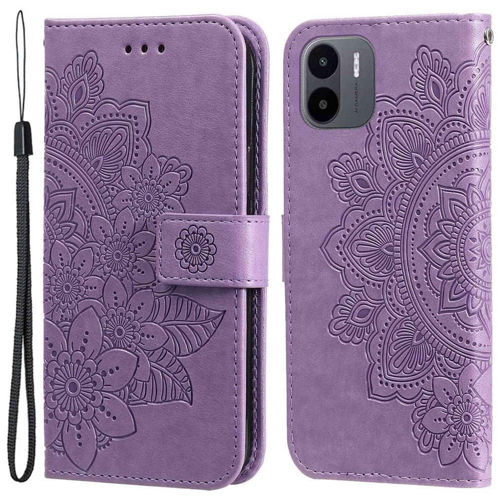 For Xiaomi Redmi A1 4G / A2 4G Case Floral Pattern PU Leather Wallet Stand Phone Cover