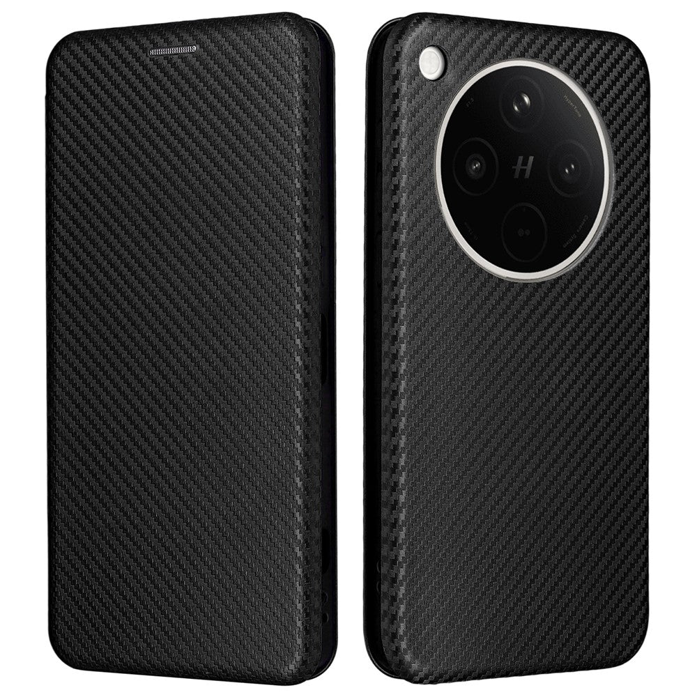 For Oppo Find X8s+ 5G Case Carbon Fiber Texture Drop-Proof PU Leather Phone Cover