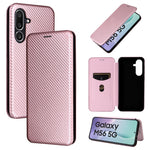 For Samsung Galaxy M56 5G Case Carbon Fiber Texture Drop-Proof PU Leather Phone Cover