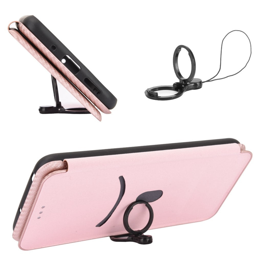 For Samsung Galaxy M56 5G Case Carbon Fiber Texture Drop-Proof PU Leather Phone Cover