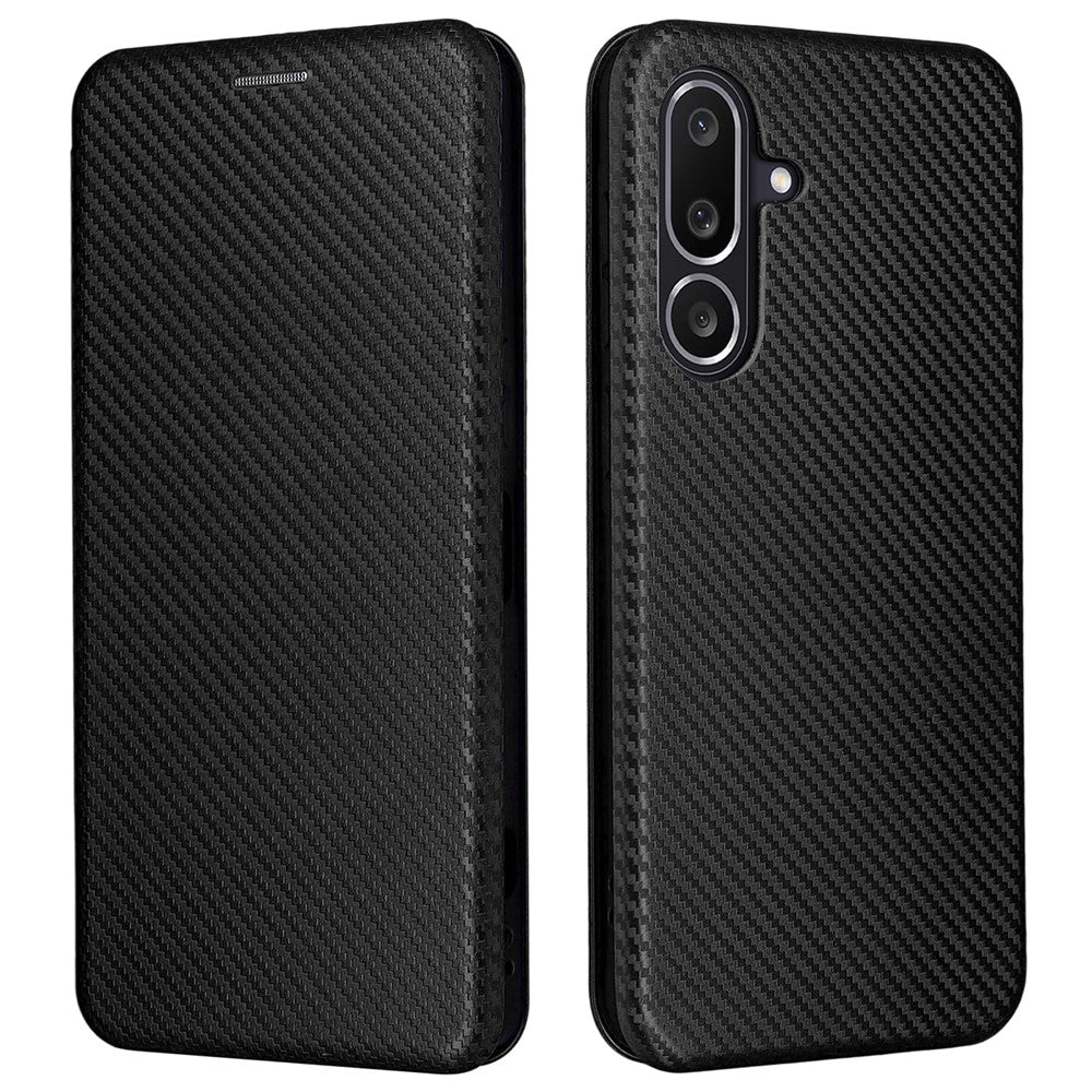 For Samsung Galaxy M56 5G Case Carbon Fiber Texture Drop-Proof PU Leather Phone Cover