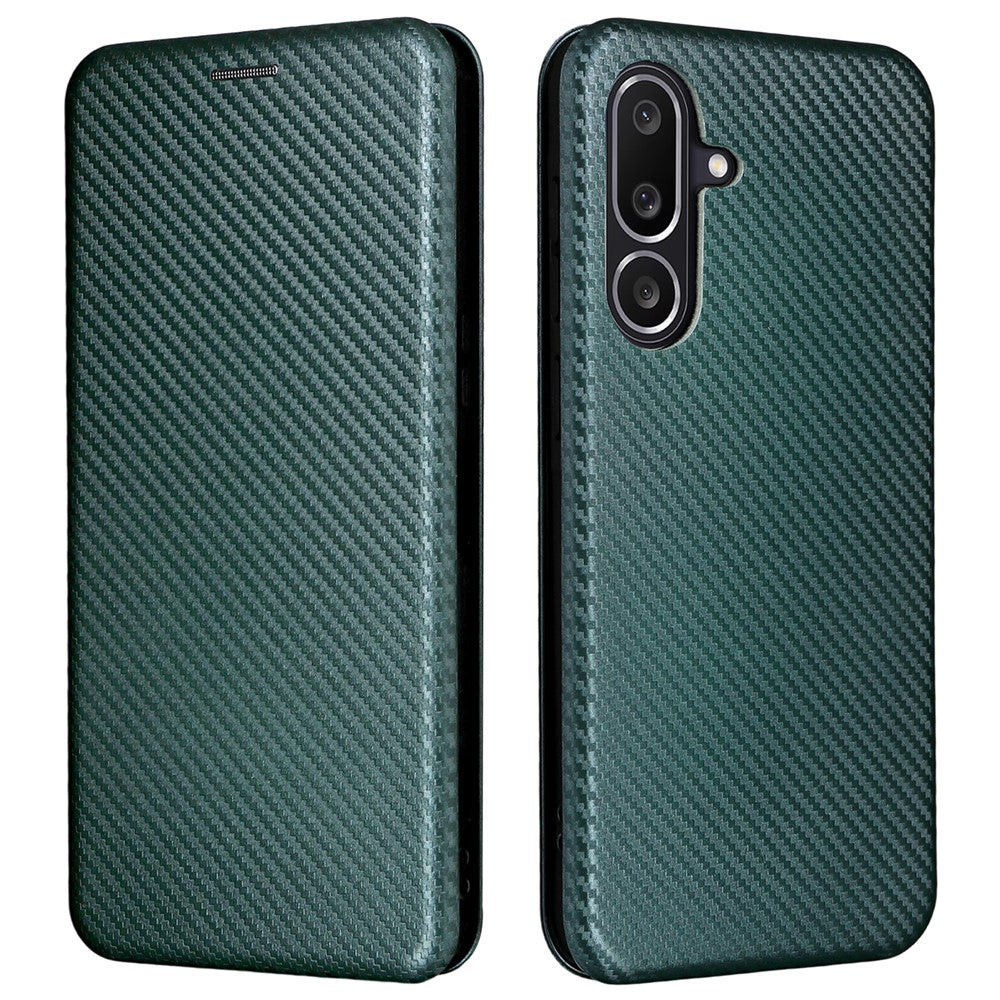 For Samsung Galaxy M56 5G Case Carbon Fiber Texture Drop-Proof PU Leather Phone Cover