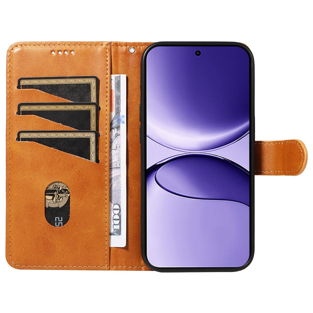 Xiaomi Poco F7 5G / Xiaomi Redmi Turbo 4 Pro 5G Plånboksfodral T-formade linjer Lädermobilskal Stativ