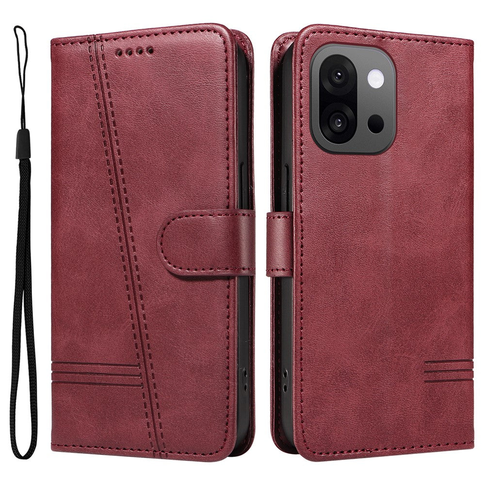 For OnePlus 13T 5G Wallet Case T-Shape Lines Leather Phone Cover Stand