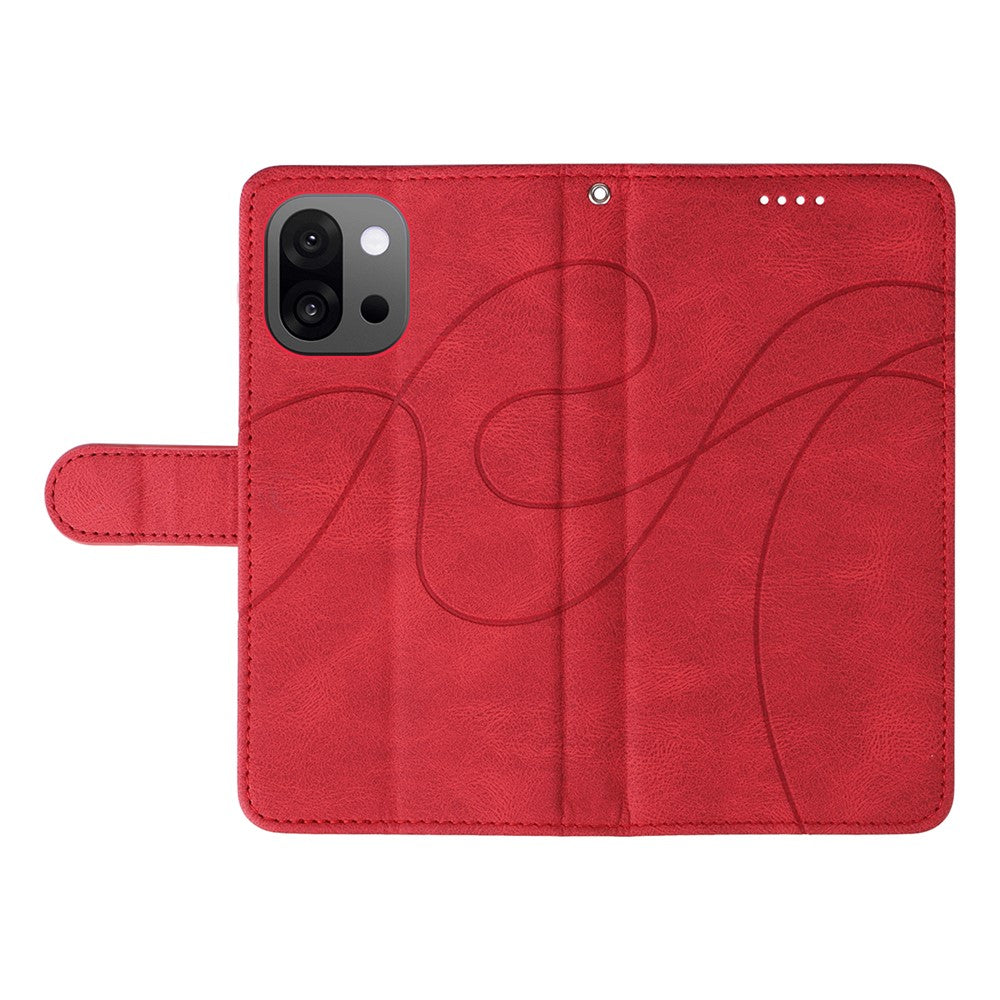 OnePlus 13T 5G Plånboksfodral Lädermobilfodral Stativ med Böjd Linjedesign