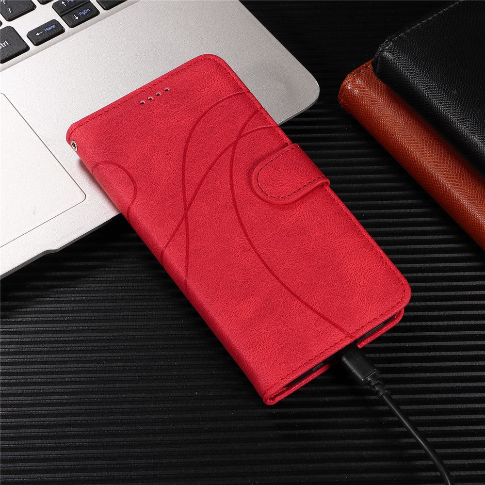 OnePlus 13T 5G Plånboksfodral Lädermobilfodral Stativ med Böjd Linjedesign
