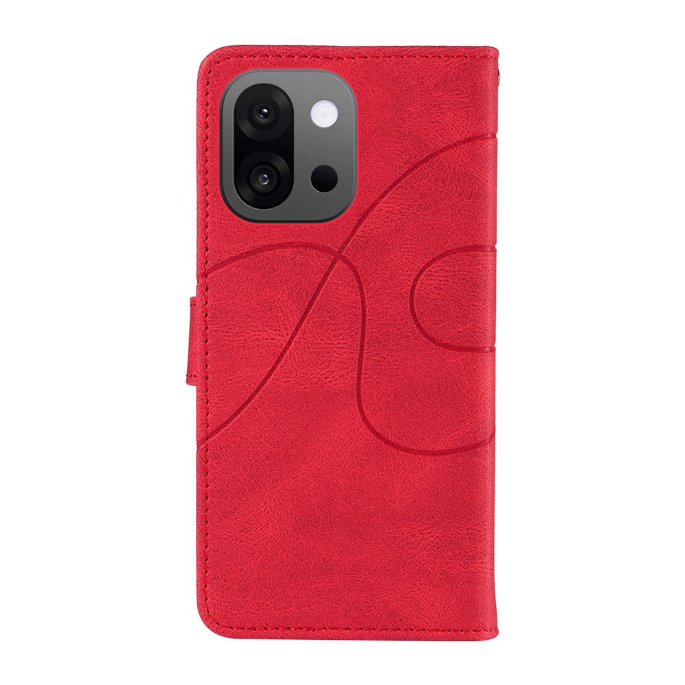 OnePlus 13T 5G Plånboksfodral Lädermobilfodral Stativ med Böjd Linjedesign