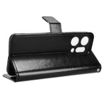 For Oppo Reno14 Pro 5G (Global) PU Leather Case with Strap Crazy Horse Texture Phone Wallet Cover