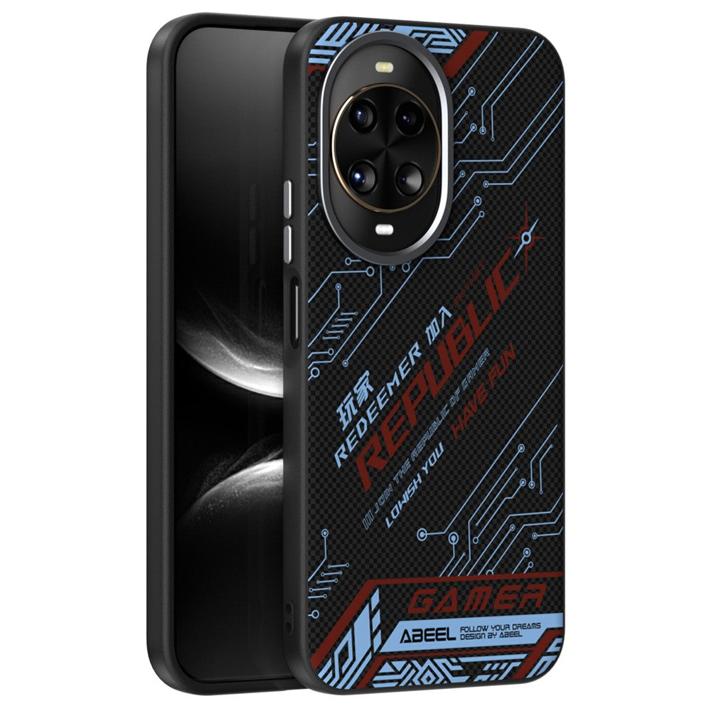 ABEEL For Huawei nova 14 5G Magnetic Case Micro-Embossing 6D Printed PC TPU Aluminum Alloy Leather Phone Cover