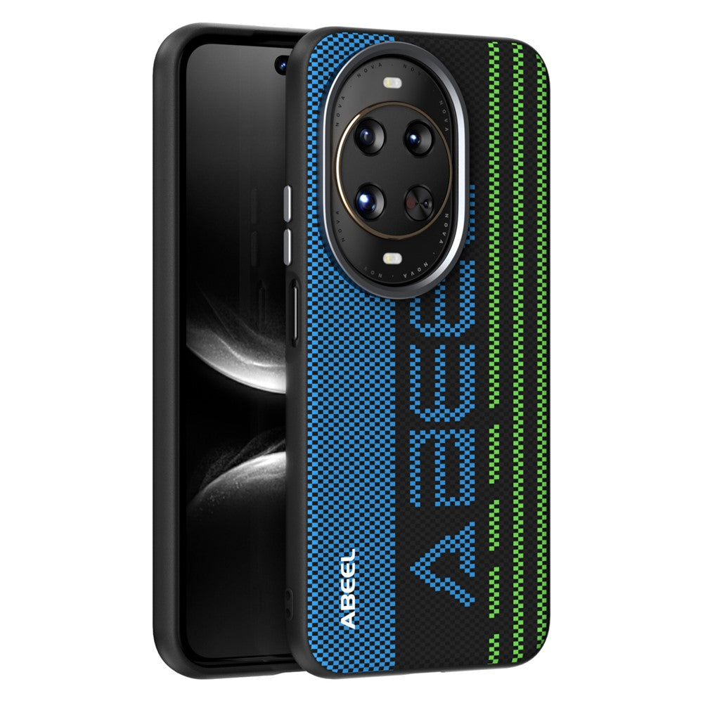 ABEEL For Huawei nova 14 Ultra 5G Magnetic Case Micro-Embossing 6D Printed PC TPU Aluminum Alloy Leather Phone Cover