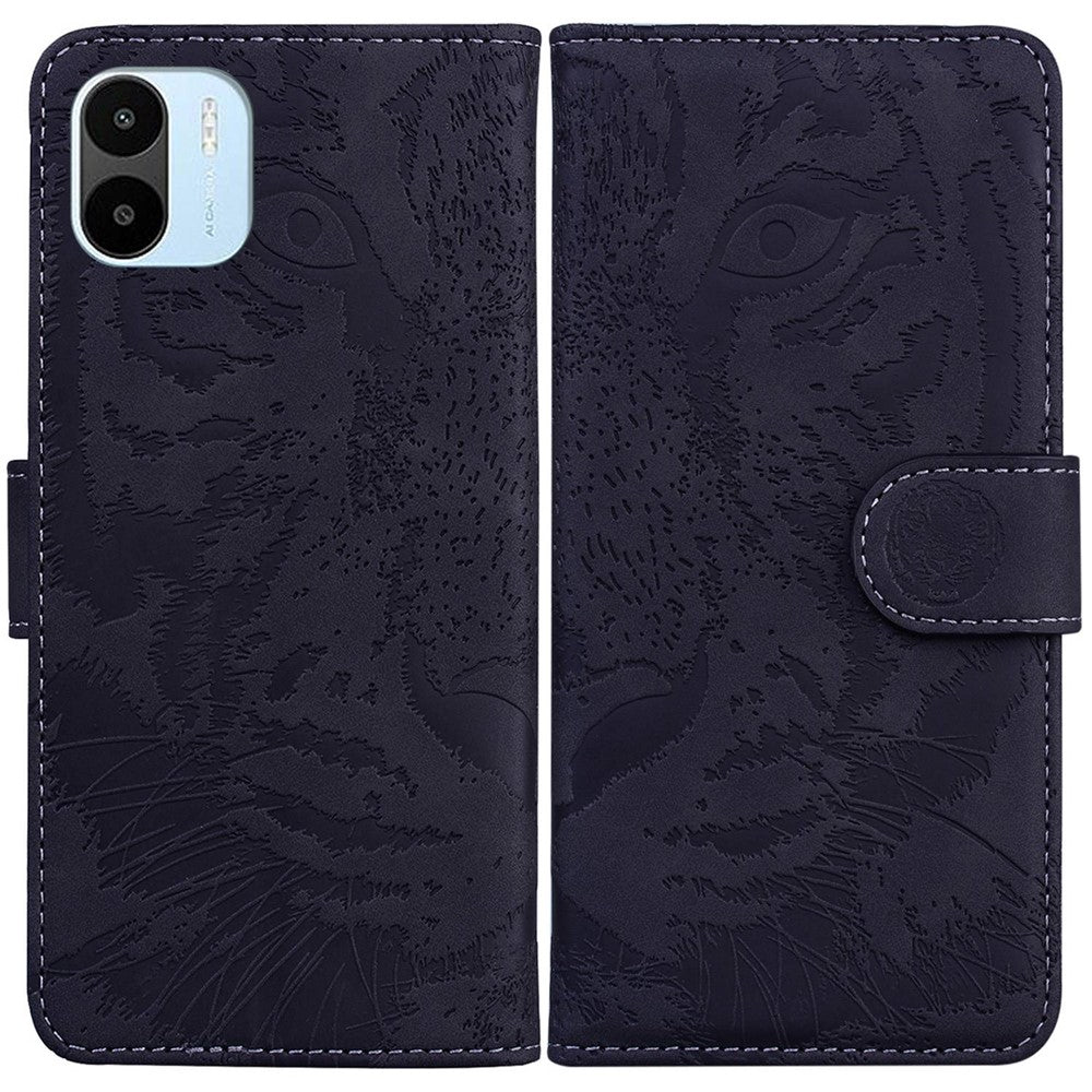 For Xiaomi Redmi A1 4G / A2 4G Magnetic Clasp PU Leather Anti-fall Phone Case Tiger Pattern Imprinted Flip Stand Wallet Cover