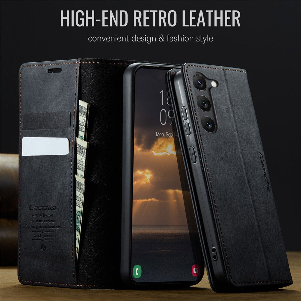 CASEME For Samsung Galaxy S23 Case  033 Series RFID Blocking Wallet Stand Calf Texture Leather Phone Cover