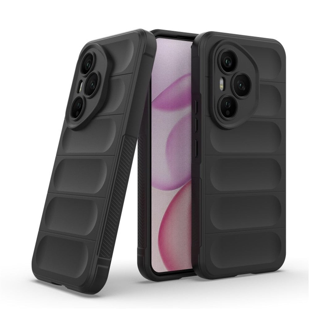 WANLONFENG til Honor 400 Pro 5G (Global), TPU-etui i HD-serien, skridsikkert mobilcover med hærdet glas