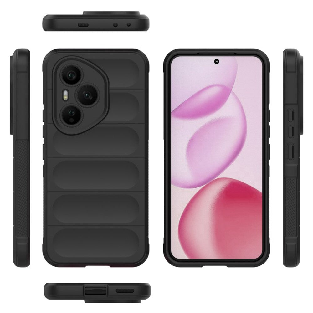WANLONFENG til Honor 400 Pro 5G (Global), TPU-etui i HD-serien, skridsikkert mobilcover med hærdet glas