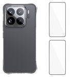 WANLONFENG För Xiaomi 15S Pro TPU-skal WL2-serien 2.0mm mobilskydd med 2 st. härdat glasfilm